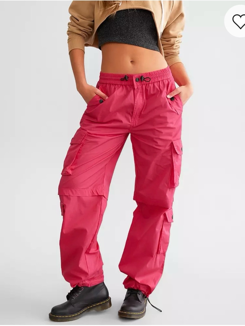 Buckle VBRT Wide-Leg Cargo Pants, Hot Pink